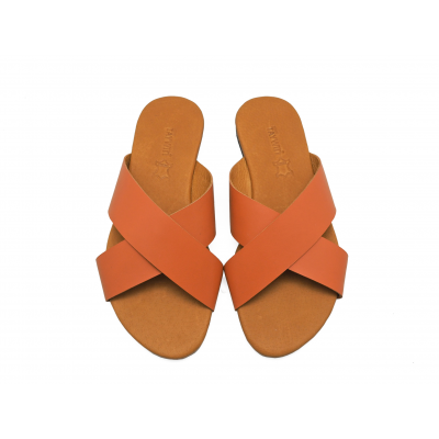 Women Sandals LS-10 Orange Nappa